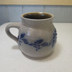 Salmon Falls Pottery Cider Mug Blueberry Vine Glazed Vintage 1993